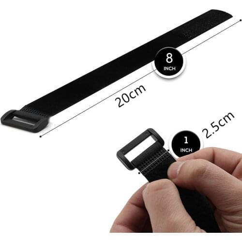 New2014 freeshipping 25pcs/lot 2.5cmx20cm magic tape cable tie nylon strap with Plastic button Hook&Loop magic Tape with buckle