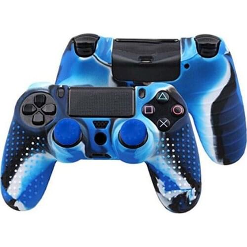 100pcs New Style Anti-slip Silicone soft Cover Skin Case for Sony PlayStation 4 PS4 DS4 Pro Slim Controller with Free 2 Caps