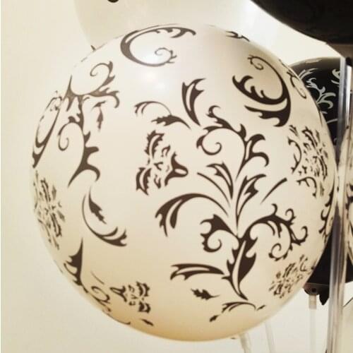 12 Pcs/Lot Baby Shower Party latex balloon Black White Damask Polka Wave dot Inflatable Air Balls Wedding birthday Party Decorat