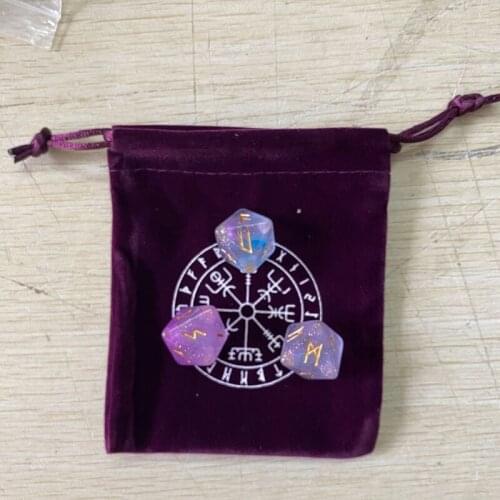 3 Pcs 8-Sided Rune Dice Resin Assorted Polyhedral Dices Set Divination Game Toys