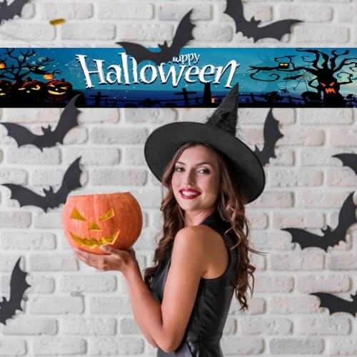 300*50cm Halloween Banner Outdoor Garden Halloween Hanging Decoration Suitable For Halloween Party Background Supplies