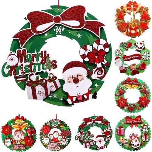 3D Paper Christmas Garland Hanging Decor Wreath 3D Glitter Xmas Hanging Decor Holiday Party Decor Window Decorations