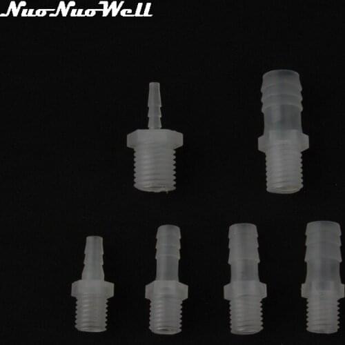 5pcs NuoNuoWell Food Grade M12 M14 M16 Male Thread to 4mm~14mm Hose Straight Connector Aquarium Fittings Air Pump Pipe Adapter