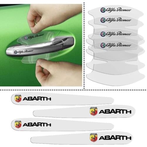 8X Transparent Car Exterior Door Handle Bowl Cover Stickers For Solaris Hyundai I30 Tucson Fiat 500 Tipo grande punto Styling