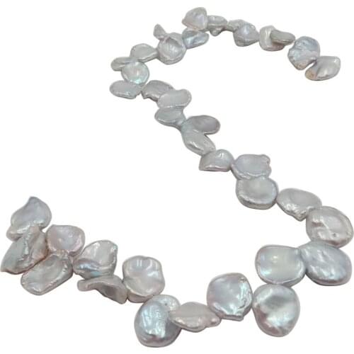 AAA high luster 16 inch 13-16 mm 100% Nature freshwater loose pearl with big baroque shape, BIG KESHI BAROQUE pearl in strand