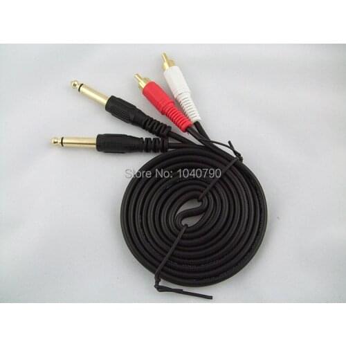 Double 6.5/6.3 turn double lotus double 6.35 turn 2 rca cable lines to the audio signal amplifier Signal lines 3M 9.6ft