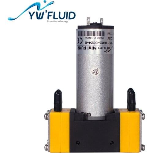 YWfluid long-life 12v/24v Micro double heads diaphragm air pump with dc motor used for tunnel washer