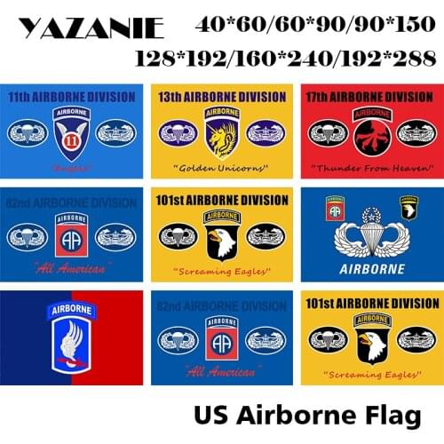 YAZANIE United States 11th 13th 17th 82nd 101st 173 Airborne Brigade Division Flags US American Air Force Flaga and Banners