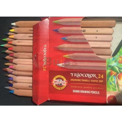 24pc/set new jumbo nature color pencil lapis de cor thick rod drawing pencil Koh-I-Noor art supply