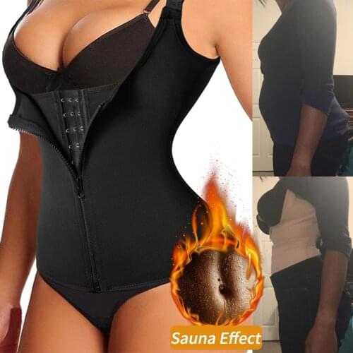 Weight Loss Waist Trainer Corset Vest Steel Boned Body Shaper Tummy Control Sweat Fat Burning Tops Workout Compression Shirts