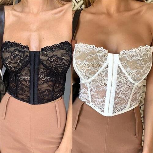 Sexy Corset Ladies Corset Top Perspective Curve Shaper Modeling Strap Slimming High Waist Lace Corsets Bustiers