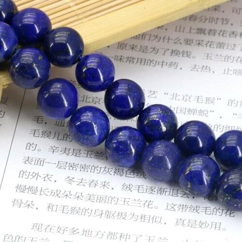 Beautiful!Lapis lazuli 10mm round loose beads 15" women jewelry making design bracelet necklace gifts