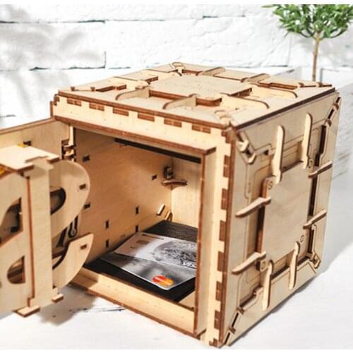 Creative DIY 3D Assembly Wooden Puzzle Toy Innovative Lock Treasure Box Mechanical Transmission Romantic Valentines Day Gift