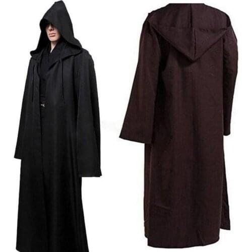 Men Soft Star War Bath Robe Jedi Hooded Bathrobe Cloak Halloween Cosplay Costume