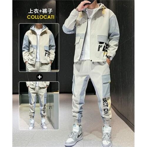 Mens Streetwear Tracksuit Set 2020 Autumn New Sweat Suit Men Hoodie Jacket + Sweatpants Hip Hop Set Male Fashion Joggers Sets