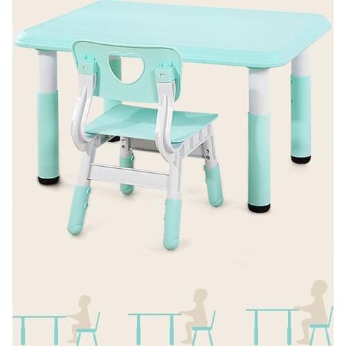 Baby Table Chair Set Kindergarten Toy Table Baby Children Home Learning Table Chair Can Be Raised Lowered Plastic Game Table