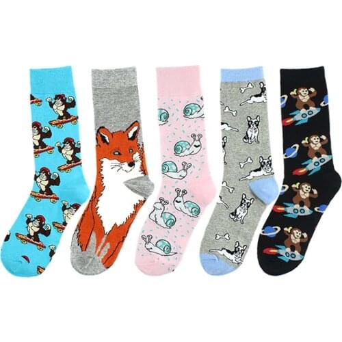 [SOPLCAALCK]Japanese Harajuku Funny Socks Women Animal Monkey Dog Creative Cute Socks Novelty Calcetines Mujer Divertido Unisex