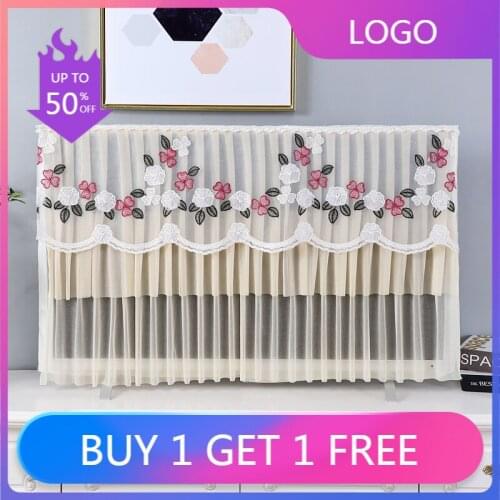 New Dust-Proof Hanging Television Cover Lace Purple Wall Desktop Curved Surface Old-Fashioned Universal TV Cover Free Shipping