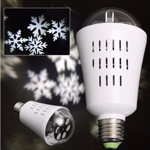 2019 Newest 4W 4 LED Moving Four Kinds Snowflake Xmas Landscape Laser Projector Lamp Bulb