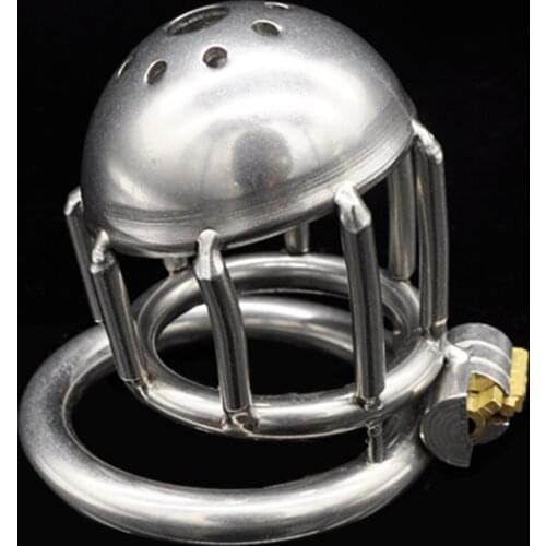 New 304 Stainless Steel Cock Lock Male Chastity Device Man Bondage Dick Cage Chastity Belt Penis Ring Adult Game Sex Products