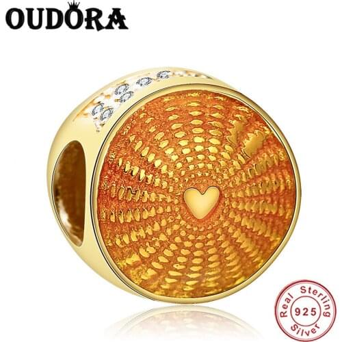 925 Sterling Silver Pendant Gold Bee Charm Beads Fit Original Pandora Charms Bracelet Bead Women Fashion Jewelry Berloque