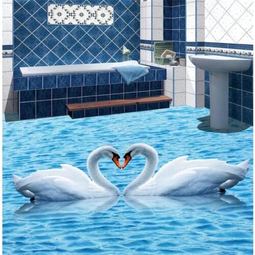 Custom Crane living room bedroom 3D floor tiles to draw waterproof anti - skid self - adhesive decorative 3d floor stickers