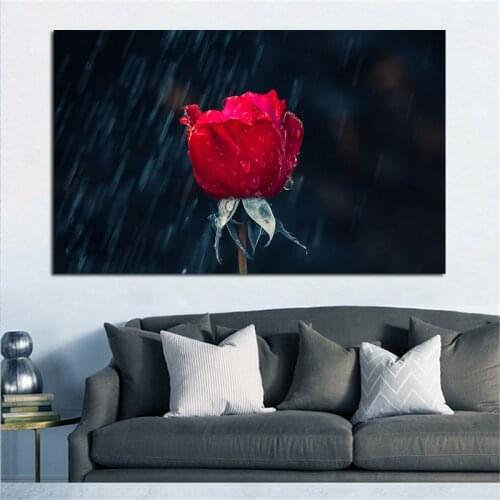 Modern Printed Red Rose Canvas Paintings Picture Decoration Canvas Art Wall Pictures Landscape Living Room Home Decor No Frame