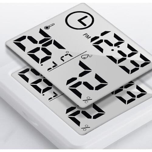 Thermometer Smart Electric Digital Clock Hygrometer Humidity Sensor Work Portable Slim Simple for Indoor Use GK99