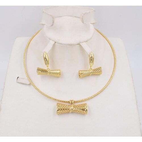 High Quality Big flower Dubai Italy 750 Gold color Jewelry BIG Set For Women african beads jeweLry fashion set earring jewelry