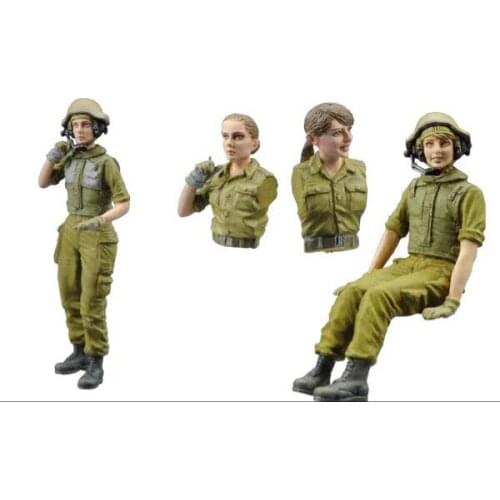 1/35 scale Modern Military tank corps 2 people of Israel Female soldier miniatures Resin Model Kit figure Free Shipping
