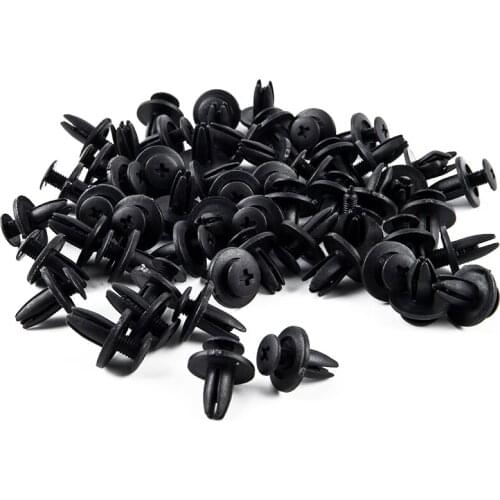 100 Auto Rivet Fastener Door Plastic Clamping Fastener Push Clip Black Auto Door Clothes Clip Closing Clip