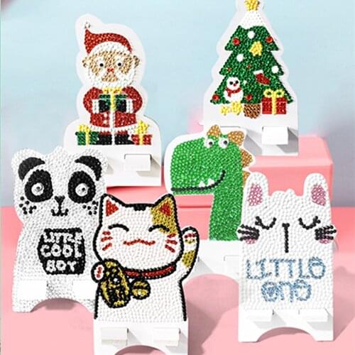 5D Diamond Embroidery Home Decor Gift Cartoon Mobile Phone Holder Diamond Painting Cross Stitch kits New Year Decorations 2021