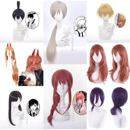 Anime Chainsaw Man Wig Makima Denji Reze Angel Devil Hair Cosplay Wig Role Play Halloween Hair Synthetic