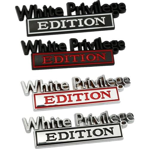 Car 3D Letter Fender Emblem Badge Sticker White Privilege Edition Truck Exterior Decal Accessories For BMW Golf Tesla Passat