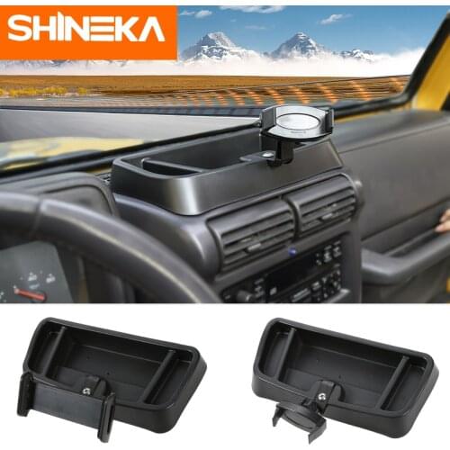 SHINEKA ABS Auto IPad Mobile Phone Holder Stand Bracket Storage Box Stickers For Jeep Wrangler TJ 1997-2006