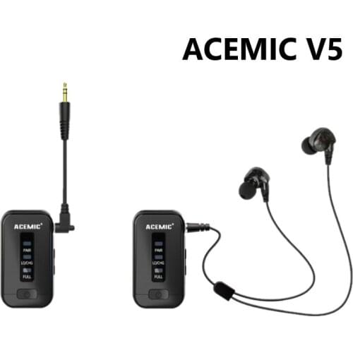 ACEMIC V5 Stereo Wireless In-Ear Monitor System Plug And Play For Live Streaming/Musical Instrument Performance/Sound Recording
