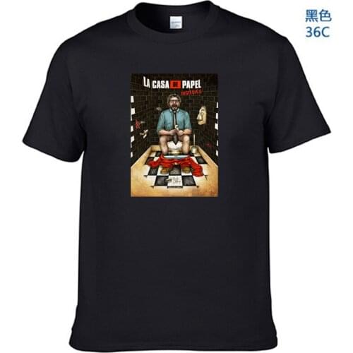 La Casa De Papel Mens T Shirts Money Heist TV Men Short Sleeve Cotton Tshirts for Boys House of Paper T-Shirt Male Tops