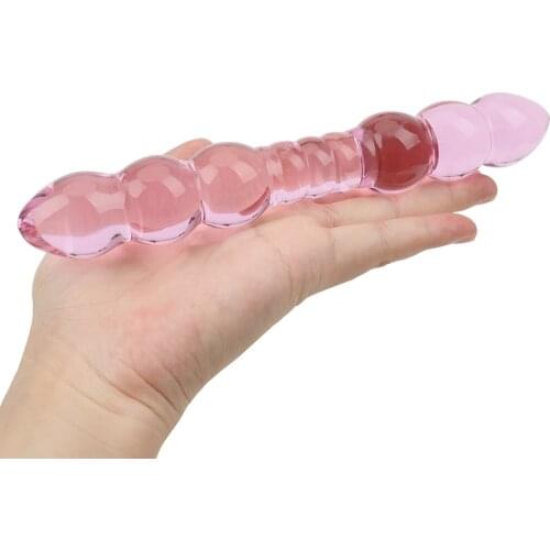 IKOKY Sex Toys for Women Erotic Adult Sex Products Glass Prostate Massage Female Masturbation Dual Head Anal Plug