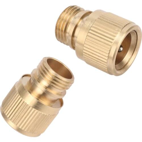 1/2" External Thread Brass Quick Connector Copper Garden Water Connector Water Tap Joint Adapters Car Wash Pipe Coupling 2 Pcs