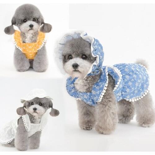 Summer Dog Overalls Jumpsuit Small Dog Clothes Hat Cap Cute Puppy Costumes Pants Headwear Dropshipping Pet Products Dog Clothing