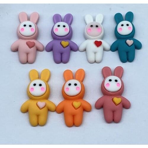 100pcs/lot new flat back resin simulation rabbit 28mm Making Embellishments Boy Girl Gifts DIY