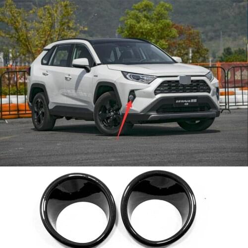 ABS Chroemd or Black or Carbon Front Fog Light cover Fog lamp trim For Toyota RAV4 RAV-4 XA50 2019 2020 Accessories