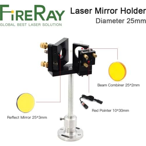 FireRay E Series First Mirror Mount Include Beam Combiner and Red Pointer For CO2 Laser Engraving Cutting Machine