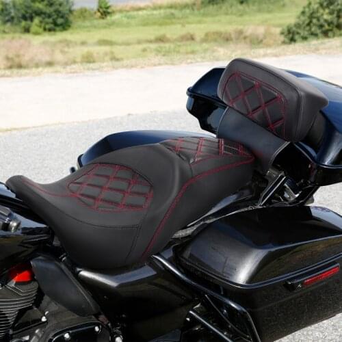 Motorcycle Driver Rider Passenger Seat Backrest Pad For Harley Touring Road King Electra Glide Street Glide 2009-2021