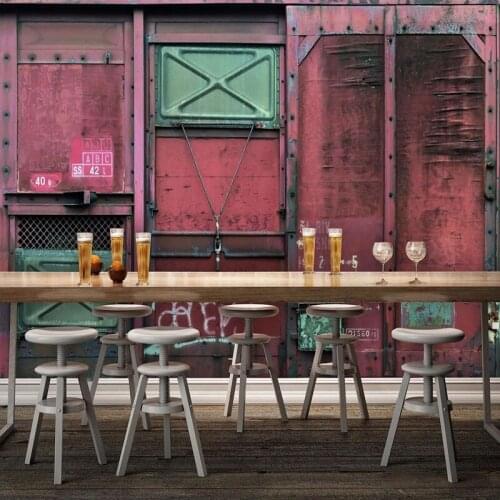 Custom Any Size Mural Wallpaper European Style Retro Rust Door Iron Sheet Fresco Restaurant Cafe Living Room Creative Wallpapers
