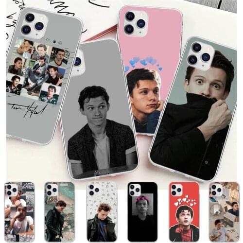 Tom Holland Transparent Mobile Phone Cover For IPhone 12 11 Pro Max Xs X Xr 7 8 6 6s Plus 5 5s Se 2020 Clear Case