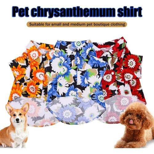 Pet Shirts Hawaiian Style Summer Breathable Pet Outfit Dog T-Shirts Sweater Clothes for Pets xqmg Dog Vests Dog Supplies Pet Pro