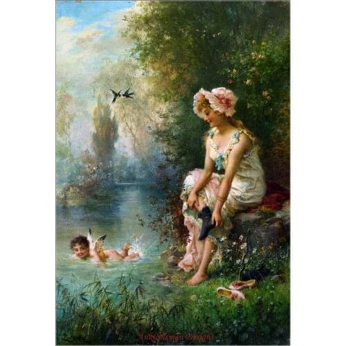Needlework for embroidery DIY DMC High Quality - Counted Cross Stitch Kit 14 ct Oil Painting - Angels in swimming