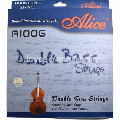 Alice A1006 Upright Bass Strings Double Bass Strings 1st-4th/5th Stranded High-Carbon Steel Core Nickel Chromium Wound Strings