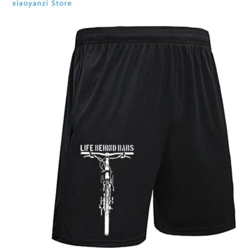 Funny unisex running shorts Funny Clothing Casual sports pants Mens Life Behind Bars MTB Mountain Biking short pants
